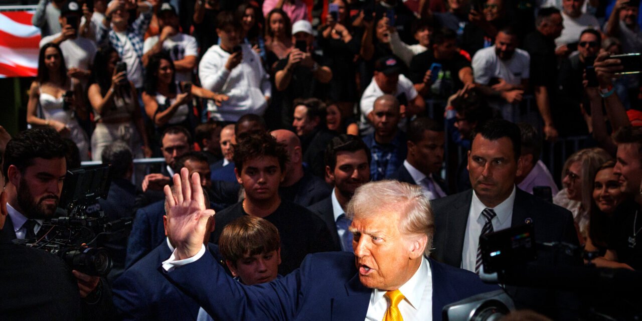 Trump and Some of His Cabinet Members Attend U.F.C. Fight in Miami