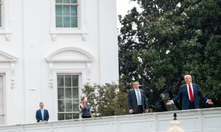 Trump Surveys White House on Morning Roof Stroll